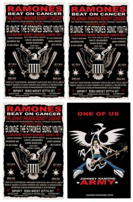 Lot #3414 Johnny Ramone 2009 Tribute VIP Pass and (4) Promotional Cards - Image 3