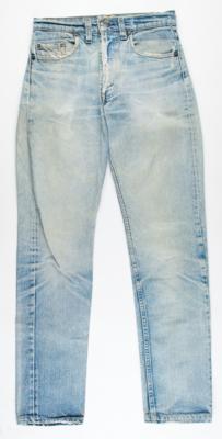 Lot #3391 Johnny Ramone Stage-Worn Blue Jeans and Multi-Signed Authenticity Sheet - Image 1