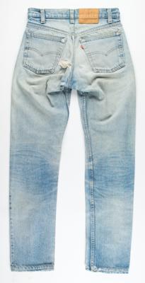 Lot #3391 Johnny Ramone Stage-Worn Blue Jeans and Multi-Signed Authenticity Sheet - Image 2