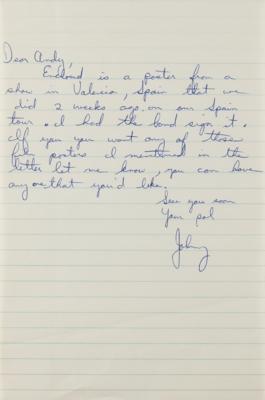 Lot #3401 Johnny Ramone's Band-Signed Ramones Concert Poster with Handwritten Letter - Image 6