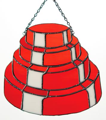 Lot #3431 Devo Original 'Energy Dome' Stained Glass Hanging Artwork by Andrew D Gore - Image 1