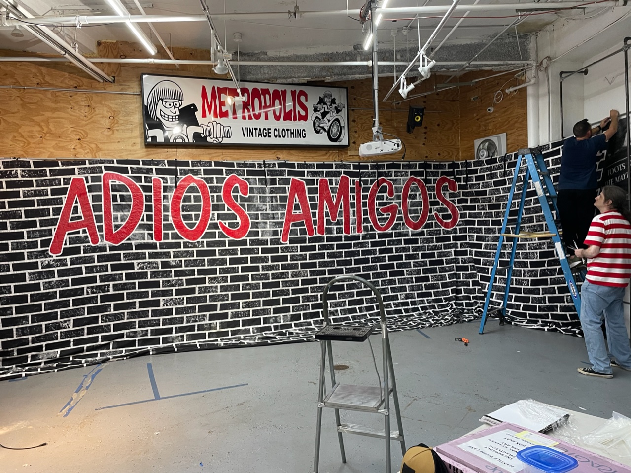 Lot #3398 The Ramones: Arturo Vega Hand-Painted Stage Backdrop from Adios Amigos Tour - Image 1