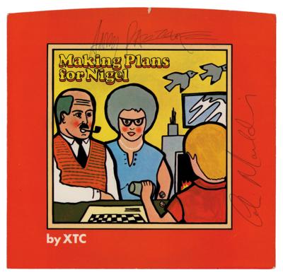 Lot #3526 XTC Signed 45 RPM Single - Image 1