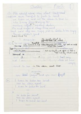 Lot #3450 Genesis: Phil Collins Handwritten Lyrics for 'Me and Virgil' - Image 1