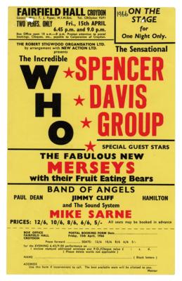 Lot #3090 The Who 1966 Fairfield Hall (Croydon)