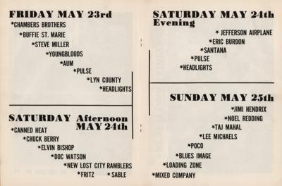 Lot #3059 Jimi Hendrix: 2nd Annual Northern California Folk-Rock Festival Program and Ticket Stub - Image 4