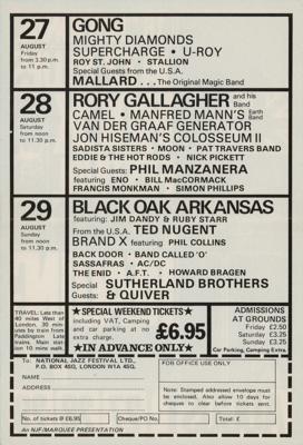 Lot #3257 AC/DC and Rory Gallagher: 16th National Jazz Blues Rock Festival Handbill (1976) - Image 2