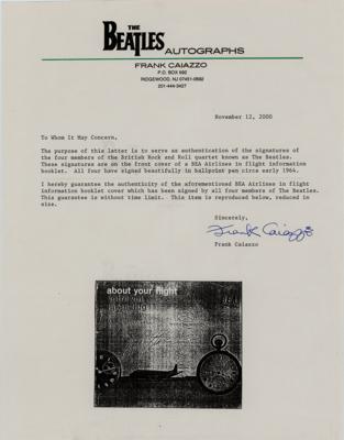 Lot #3003 Beatles Signed BEA In-Flight Booklet (February 1964) - Image 3