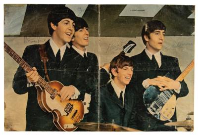 Lot #3004 Beatles Signed Magazine Poster (1963) - Image 1