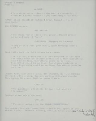 Lot #3647 Prince Graffiti Bridge Script Page with Handwritten Notes - Image 2