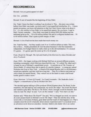 Lot #3097 Jim Morrison Unpublished Film Script for 'Saint Nicholas' (One of Three Known) - Image 5