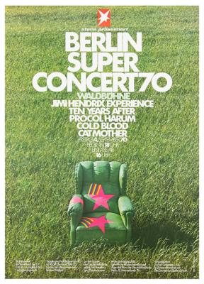 Lot #3053 Jimi Hendrix Experience 1970 Berlin Super Concert Poster (Signed by Artist) - Image 1