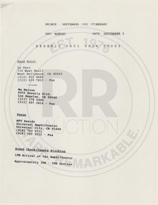 Lot #3587 Prince: Paisley Park Studios Ephemera - Image 1