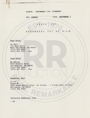 Lot #3587 Prince: Paisley Park Studios Ephemera - Image 3