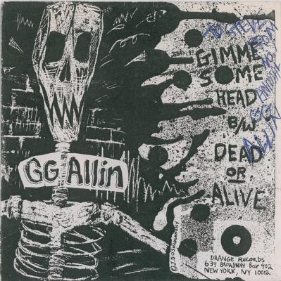 Lot #3446 GG Allin Signed 45 RPM Record