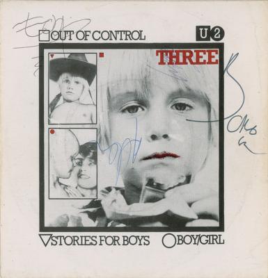 Lot #3455 U2 Signed 45 RPM Record - Image 1