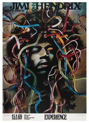 Lot #3058 Jimi Hendrix Experience Limited Edition Poster Signed by Gunther Kieser - Image 1