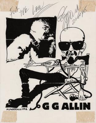 Lot #3424 GG Allin Signed Flyer