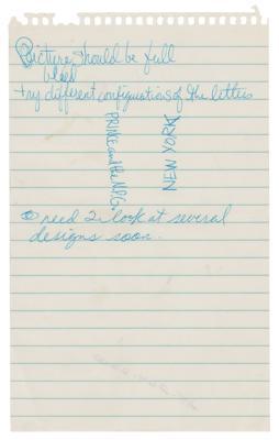 Lot #3561 Prince Handwritten Album Art Instructions - Image 1
