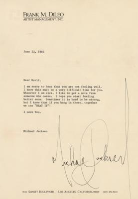 Lot #3529 Michael Jackson Typed Letter Signed and 'Thriller Party' Glove Invitation - Image 1