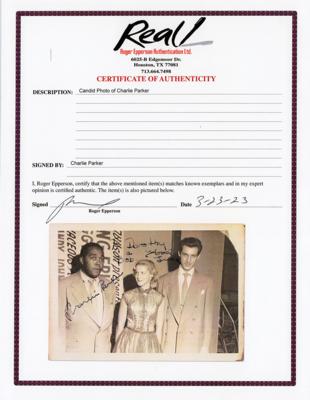 Lot #3122 Charlie Parker Signed Photograph - Image 2