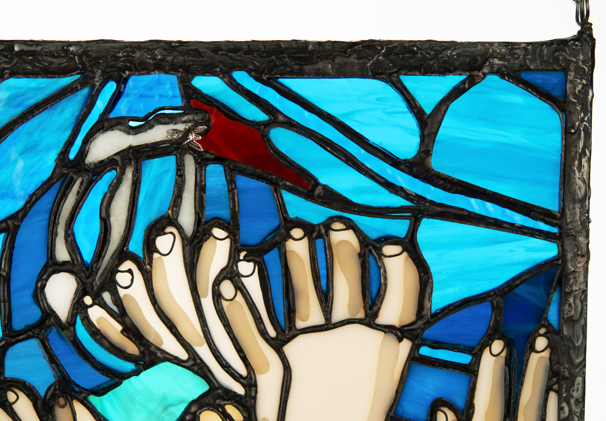 Lot #3429 Nirvana Original 'Kurt Cobain / Nevermind' Stained Glass Hanging Artwork by Andrew D Gore - Image 3