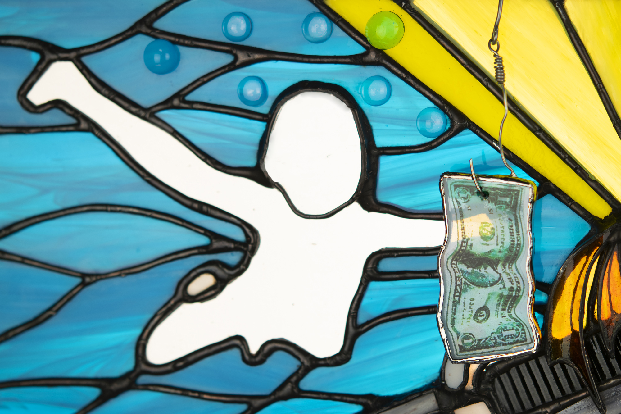 Lot #3429 Nirvana Original 'Kurt Cobain / Nevermind' Stained Glass Hanging Artwork by Andrew D Gore - Image 7