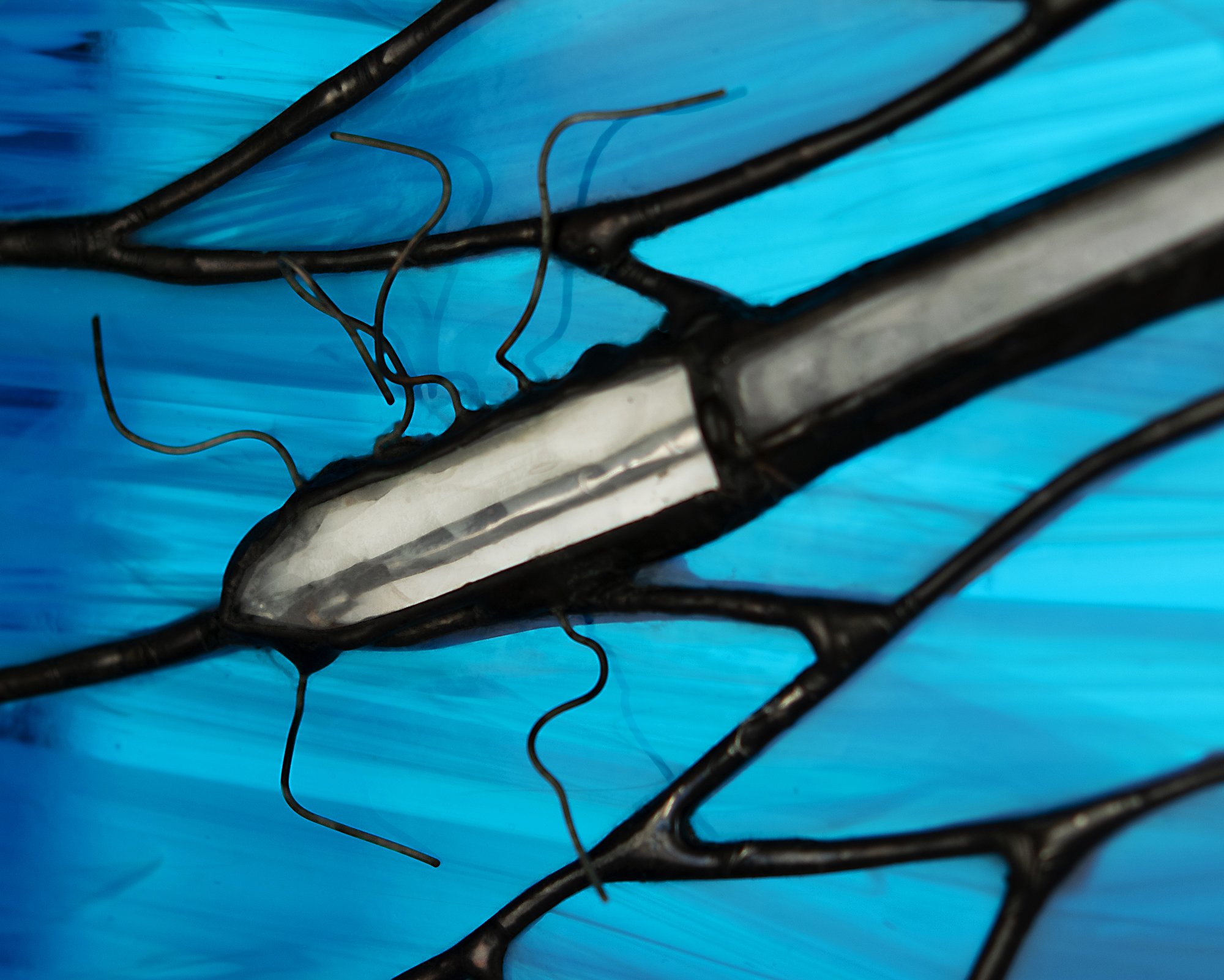 Lot #3429 Nirvana Original 'Kurt Cobain / Nevermind' Stained Glass Hanging Artwork by Andrew D Gore - Image 8