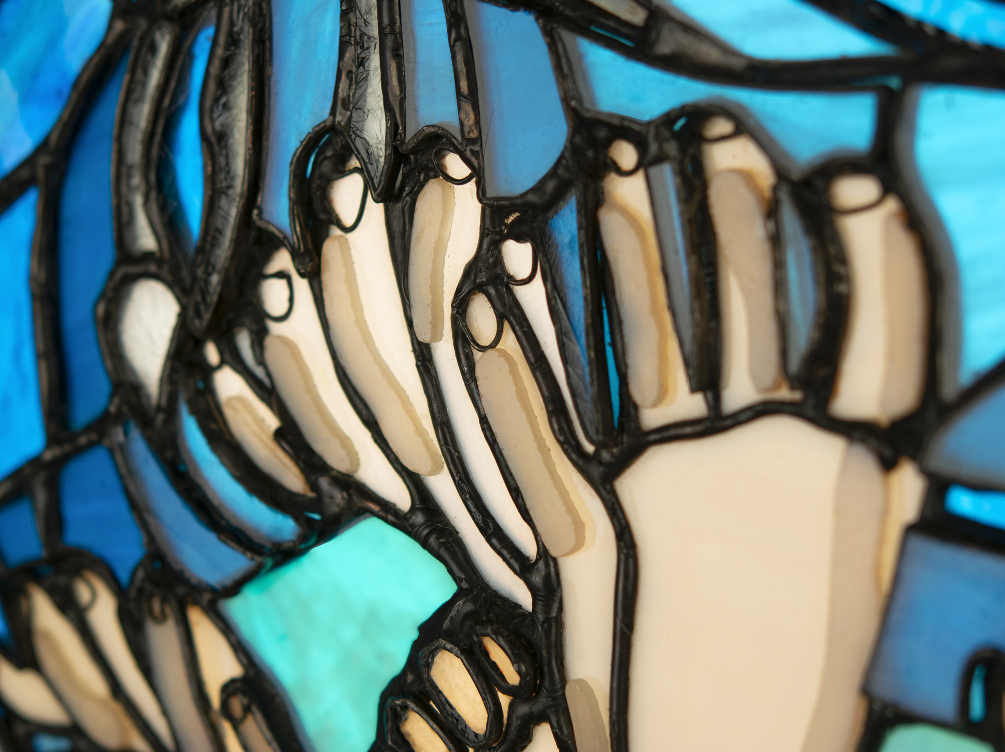 Lot #3429 Nirvana Original 'Kurt Cobain / Nevermind' Stained Glass Hanging Artwork by Andrew D Gore - Image 9