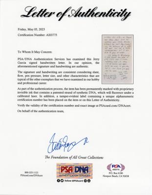 Lot #3098 Jerry Garcia Ultra-Rare Autograph Letter Signed with Sketch of Grateful Dead at Greek Theatre - Image 9