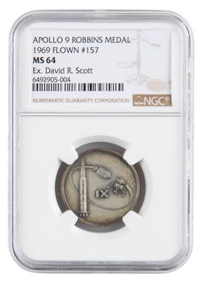 Lot #219 Dave Scott's Apollo 9 Flown Robbins Medallion - Image 1