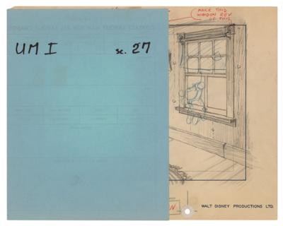 Lot #680 Baby Mickey and Baby Minnie Mouse production layout drawing from Mickey's Nightmare Production Layout Drawing - Image 2