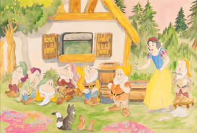 Lot #700 Frank Follmer production concept painting from Snow White and the Seven Dwarfs - Image 1