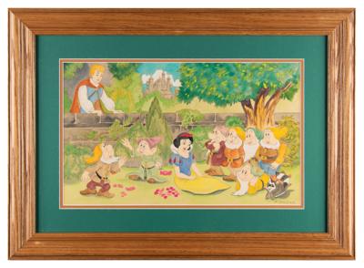 Lot #699 Frank Follmer panoramic concept painting for Snow White and the Seven Dwarfs Concept Painting - Image 2