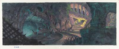 Lot #764 Taran production panorama concept painting from The Black Cauldron Production Panorama Concept Painting - Image 1