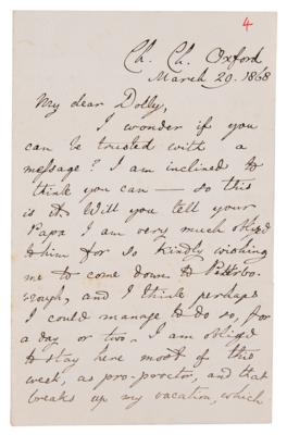 Lot #309 Charles L. Dodgson Autograph Letter Signed to Young Girl - Image 1