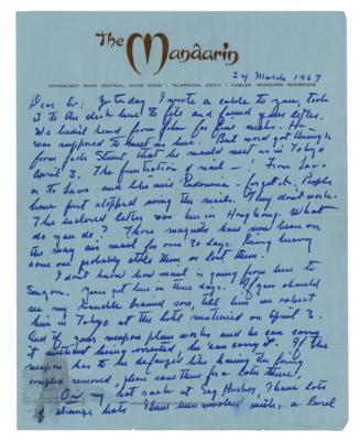 Lot #329 John Steinbeck (4) Autograph Letters Signed on Vietnam War - Image 1
