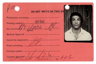 Lot #641 Billy Backus Signed Boxing License (1976) - Image 1