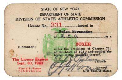 Lot #643 Boxers (6) Vintage State License Cards - Image 1