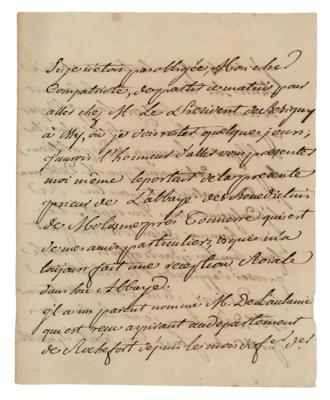Lot #79 Chevalier d'Eon Autograph Letter Signed - Image 1