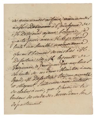 Lot #79 Chevalier d'Eon Autograph Letter Signed - Image 3