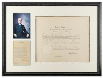 Lot #23 Harry S. Truman DS as President with TLS to SEC Commissioner - Image 1