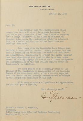 Lot #23 Harry S. Truman DS as President with TLS to SEC Commissioner - Image 3