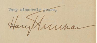 Lot #23 Harry S. Truman DS as President with TLS to SEC Commissioner - Image 5