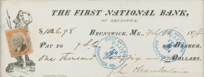 Lot #194 Joshua Lawrence Chamberlain Signed Check - Image 2