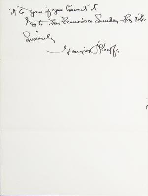 Lot #272 Georgia O'Keefe Autograph Letter Signed on Being a 