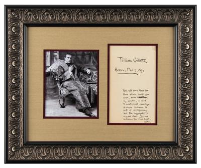 Lot #532 William Gillette Autograph Note Signed - Image 1