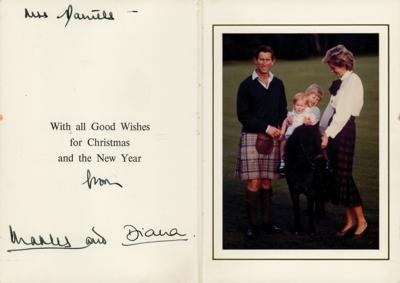 Lot #88 Princess Diana and King Charles III Signed Christmas Card (1985) - Image 1