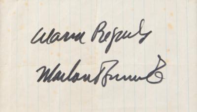 Lot #498 Marlon Brando Signature - Image 2