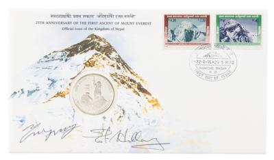 Lot #145 Edmund Hillary and Tenzing Norgay Signed Commemorative Cover - Image 1